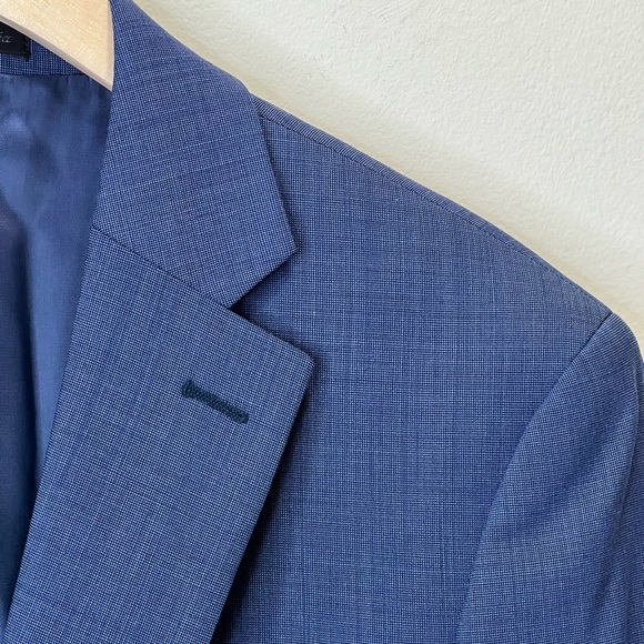 CALVIN KLEIN Wool Blue Sport Coat with Notched Lapels Size 40R NWOT - Picture 4 of 8